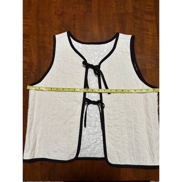 Hand Made Tie Front 100% Organic Cotton Quilted Vest - Picture 5 of 6
